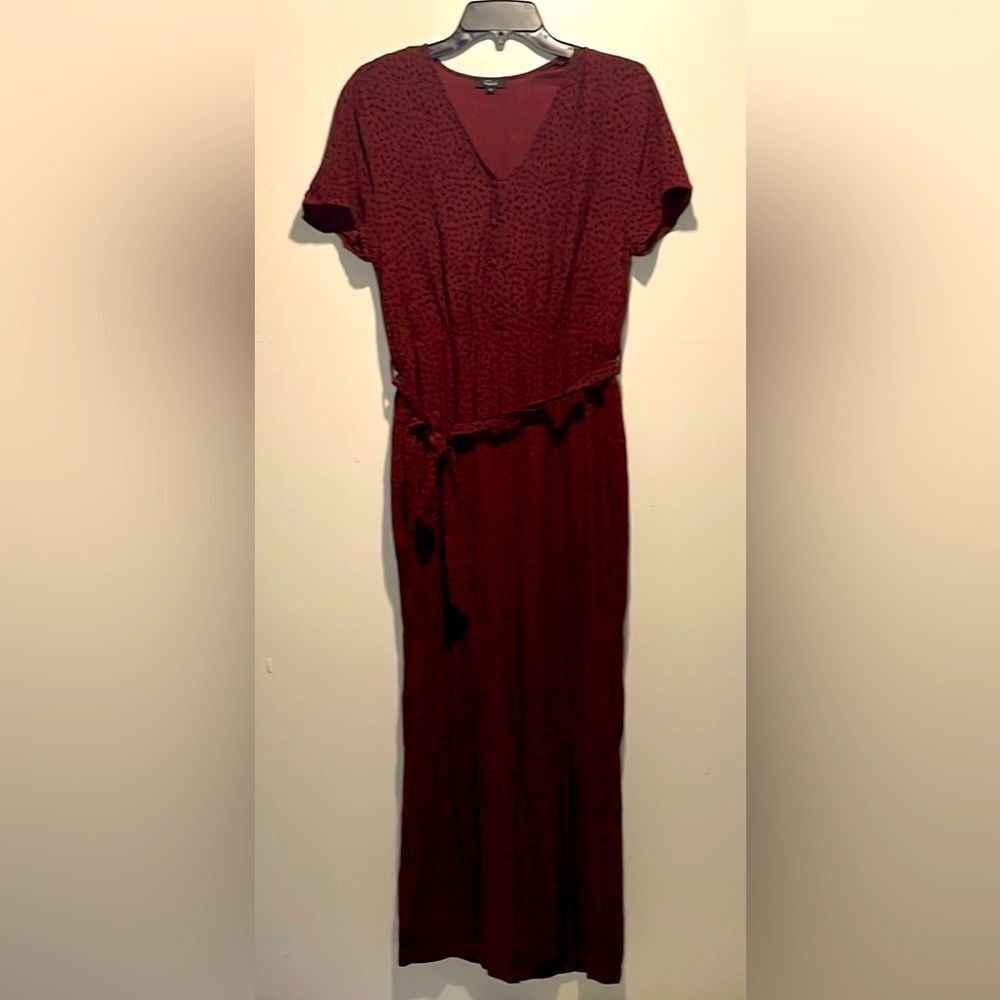 Rails- “Jet Rust Spotted” Wide Leg Jumpsuit Waist Cinch w/ Belt- Size Medium - Picture 2 of 11